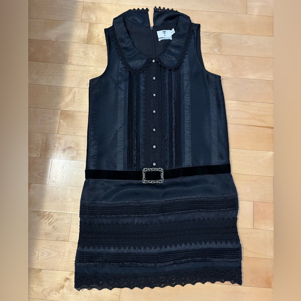 Anna Sui Elegant Black Sleeveless Dress